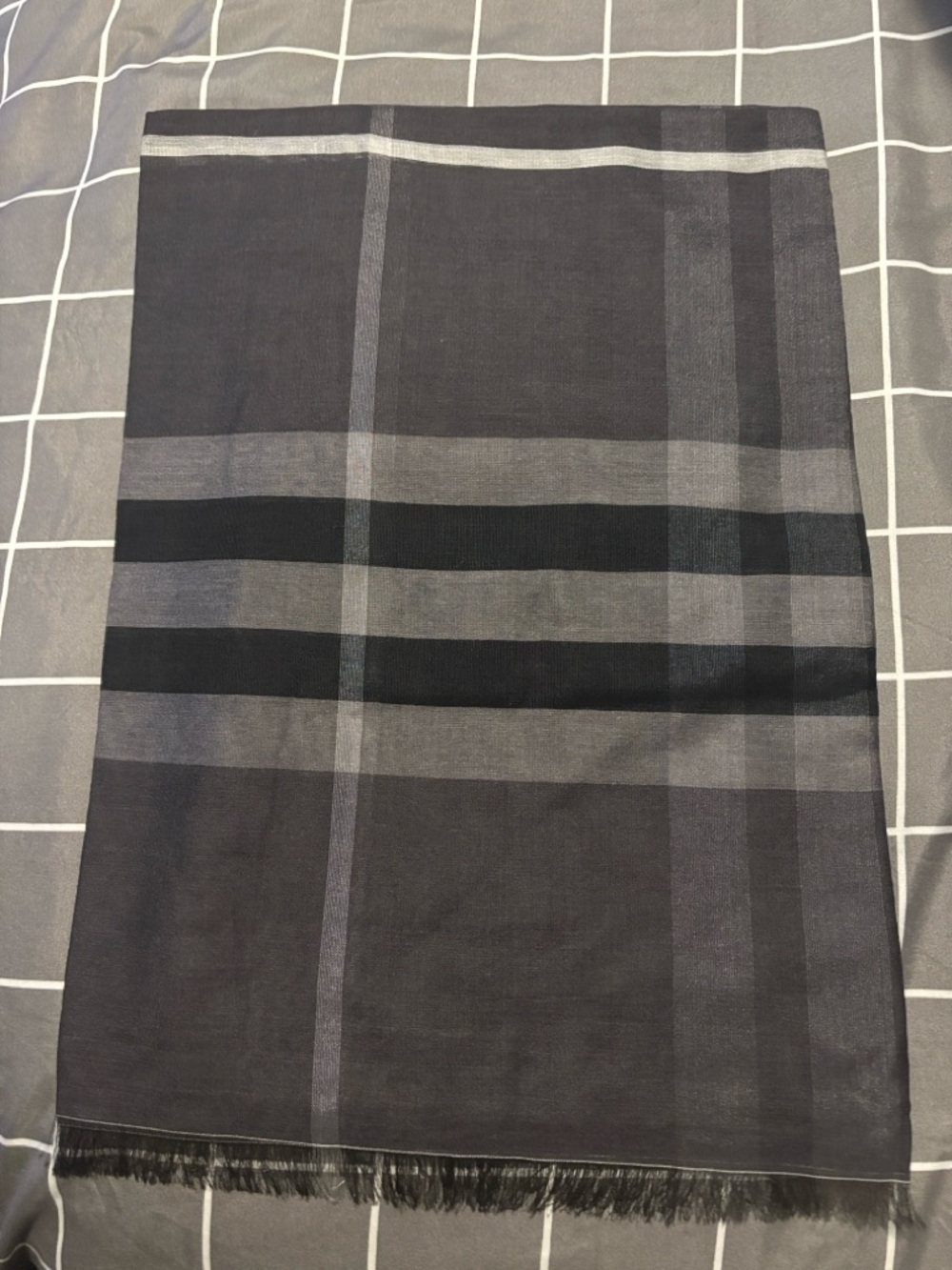 Classic Black & Gray Plaid Scarf - Women Accessories Scarves & Wraps - Picture 7 of 7
